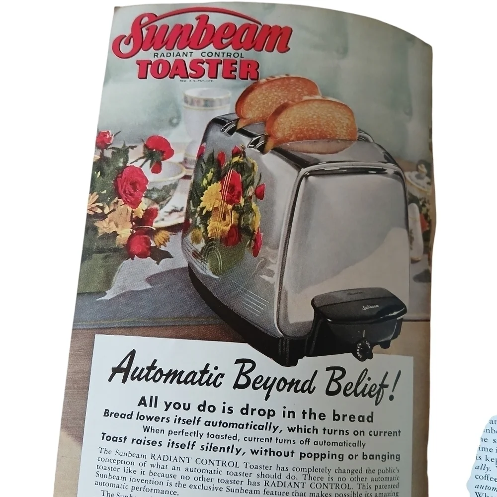 Vintage Sunbeam Automatic Mixmaster, 1948 Edition in Classic White Booklet